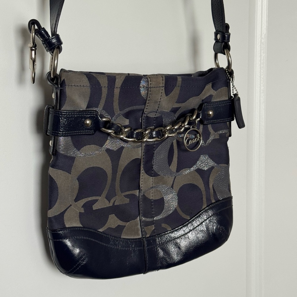 Coach Blue and Gray Signature Crossbody Bag